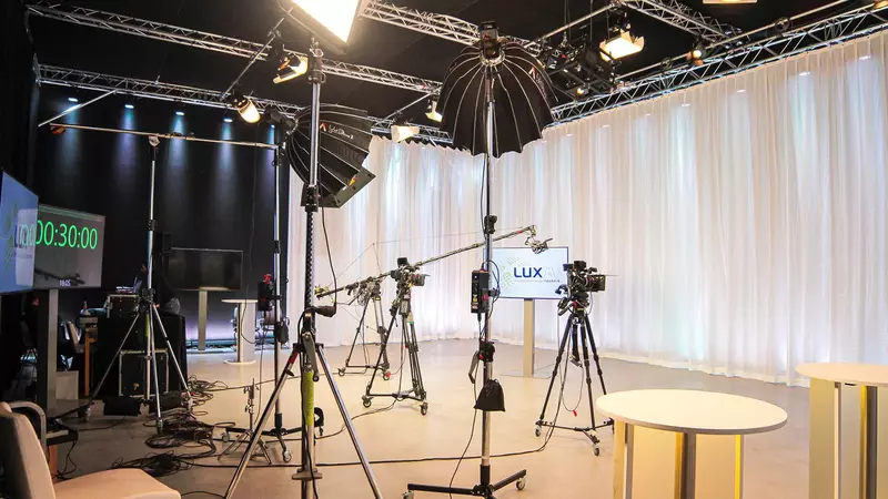 Durchdachte Kamera-, Video-, Lichttechnik